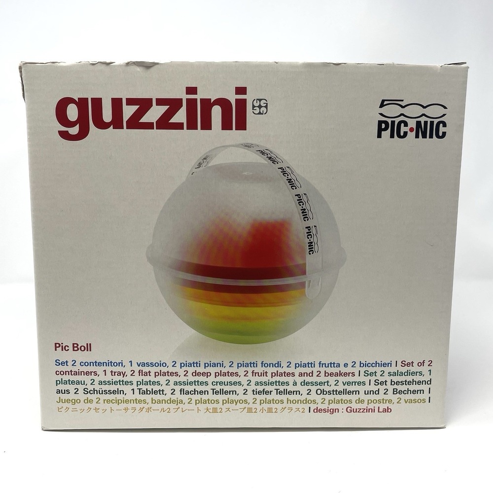 GUZZINI 500 FIAT PIC‎ NIC BOLL PLASTIC BALL DESIGN MODERN PICNIC SET FOR 2